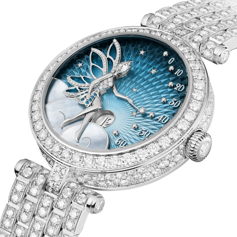 Van Cleef & Arpels,Poetic Complications® 38mm,38mm,White Gold,Rose,White,Automatic,36hours,Sapphire,Crystal Glass,VCARPBIV00