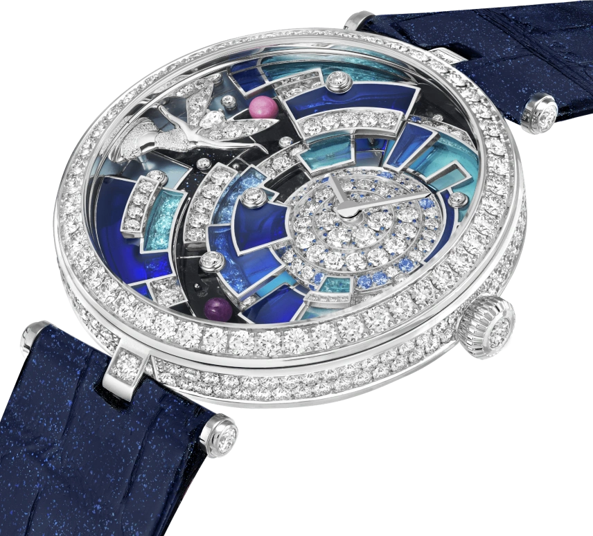 Van Cleef & Arpels,Extraordinary Dials™ 41mm,41mm,White Gold,Blue,Handwound,Round,Silver,VCARPBL700