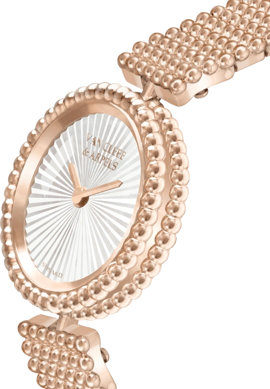 Van Cleef & Arpels,Perlée™ 23mm,23mm,Rose Gold,White,Quartz,Sapphire,Crystal Glass,Round,VCARPBMO00