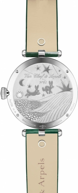 Van Cleef & Arpels,Extraordinary Dials™ 33mm,33mm,White Gold,Multi-Color,Pink,Rose,White,Handwound,Sapphire,Crystal Glass,Round,VCARPBK900