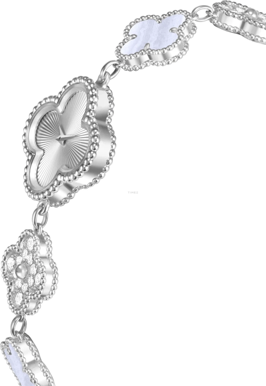 Van Cleef & Arpels,Alhambra® 22.70x22.70mm,22.70x22.70mm,White Gold,Silver,Quartz,Sapphire,Other,VCARPEU100