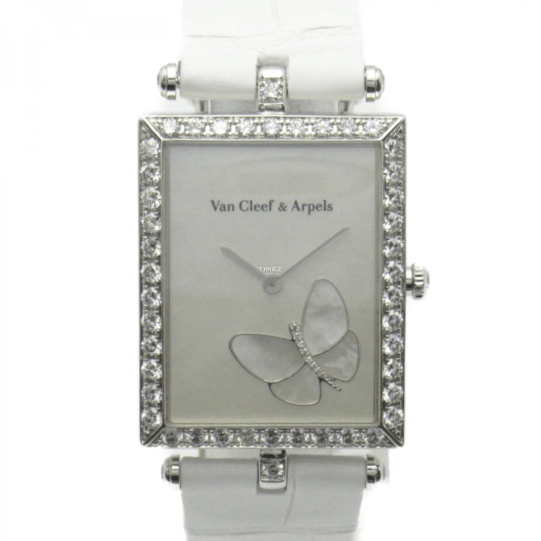 Van Cleef & Arpels,Lady Arpels 27x34mm,27x34mm,White Gold,White,Quartz,Sapphire,Crystal Glass,Rectangular,VCARF51000