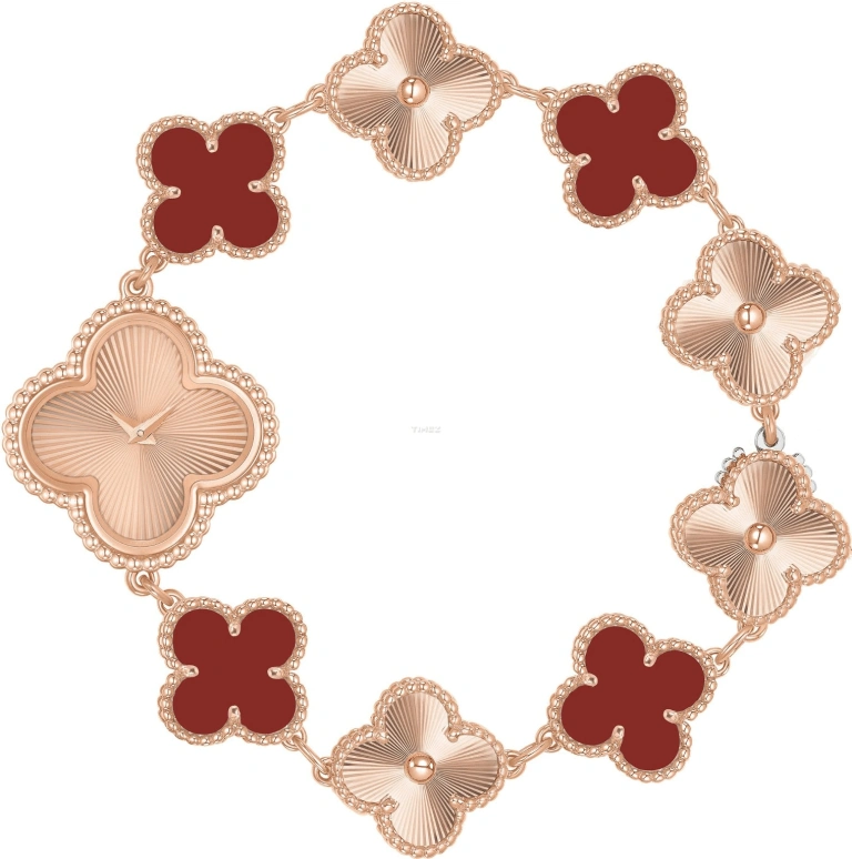 Van Cleef & Arpels,Alhambra® 23mm,23mm,Rose Gold,Quartz,Sapphire,Crystal Glass,VCARPBLY00