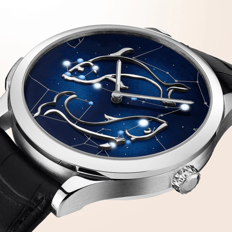 Van Cleef & Arpels,Poetic Complications® 42mm,42mm,White Gold,Transparent,Blue,Sapphire,Crystal Glass,Enamel,VCARO8TF00