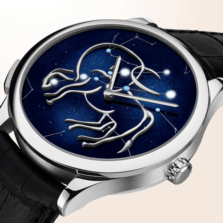 Van Cleef & Arpels,Poetic Complications® 42mm,42mm,White Gold,Transparent,Blue,Sapphire,Crystal Glass,Enamel,VCARO8TI00
