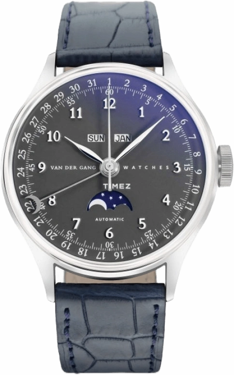 Van der Gang Watches,Ladies 34mm,34mm,Stainless Steel,Grey,Automatic,Moonphase,Month,Date,Day,40hours,Sapphire,2000678M,2000678M-T