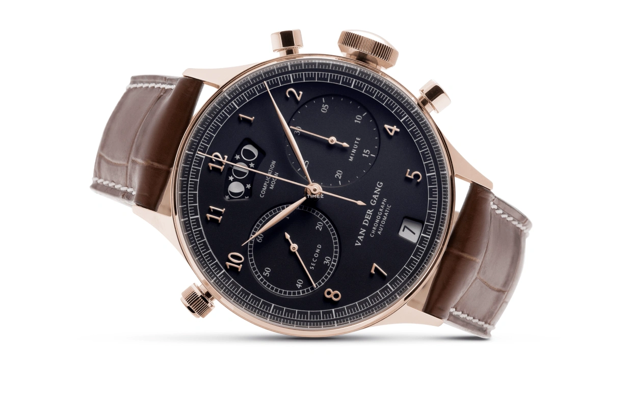 Van der Gang Watches,Gents 41mm,41mm,Rose Gold,Black,Automatic,Chronograph,Day,20026