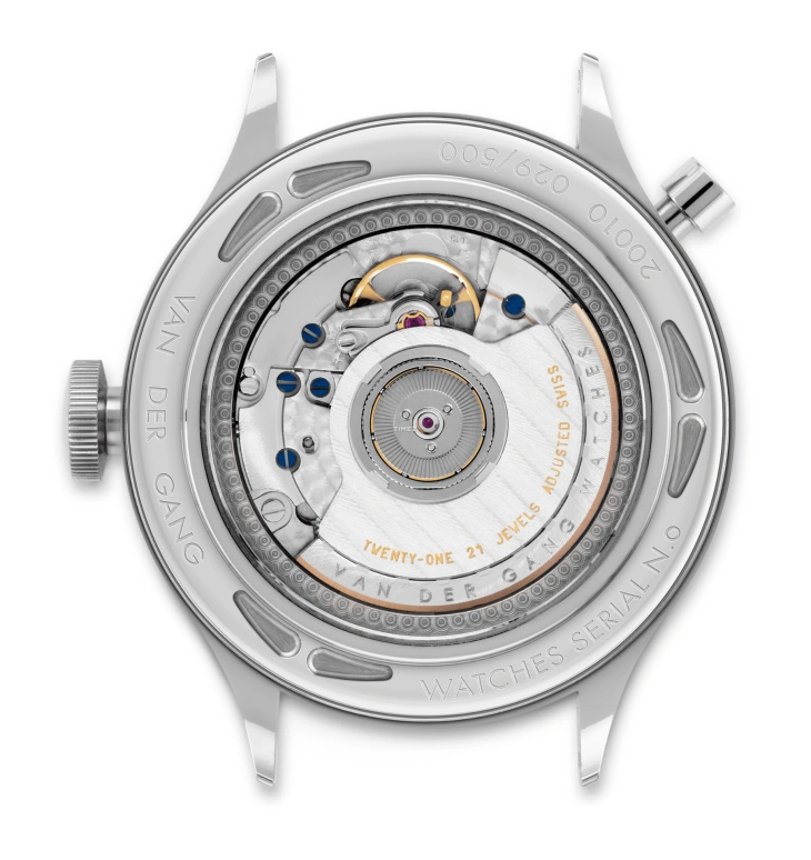 Van der Gang Watches,Gents 41mm,41mm,Stainless Steel,White,Automatic,Day,Power Reserve Indicator,Dule Time,20010D