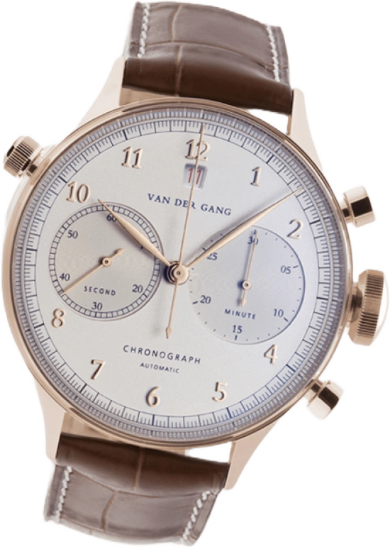 Van der Gang Watches,Gents 41mm,41mm,Rose Gold,Silver,Automatic,Chronograph,Day,20023