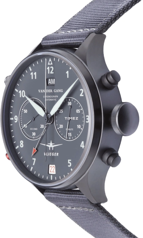 Van der Gang Watches,Gents 44mm,44mm,Stainless Steel,Grey,Automatic,Chronograph,Day,Day / Night Indication,20044Z