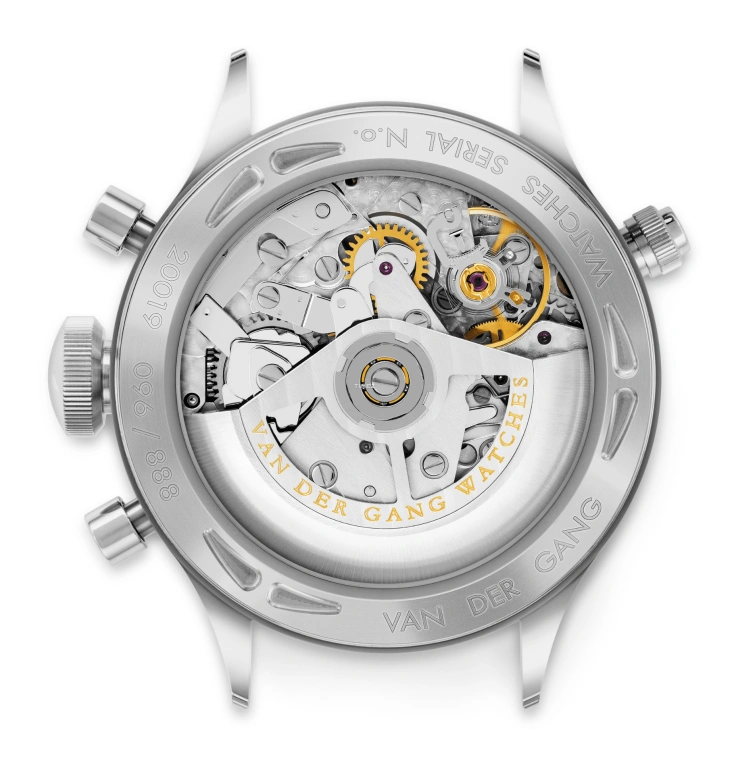 Van der Gang Watches,Chronograaf 41mm,41mm,Stainless Steel,White,Automatic,Chronograph,42hours,20019BW,20019BW-TRh-S ZD