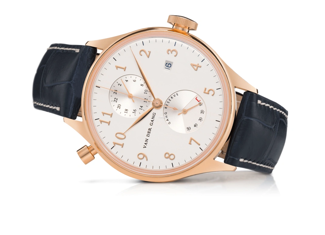 Van der Gang Watches,Gents 41mm,41mm,Rose Gold,White,Automatic,Day,Power Reserve Indicator,Dule Time,20016D