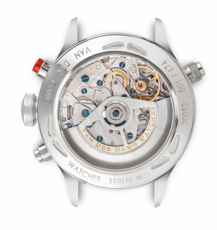 Van der Gang Watches,Original 41mm,41mm,Stainless Steel,White,Automatic,Chronograph,Month,Date,Day,42hours,Sapphire,Crystal Glass,20052BW,20052BW-TB