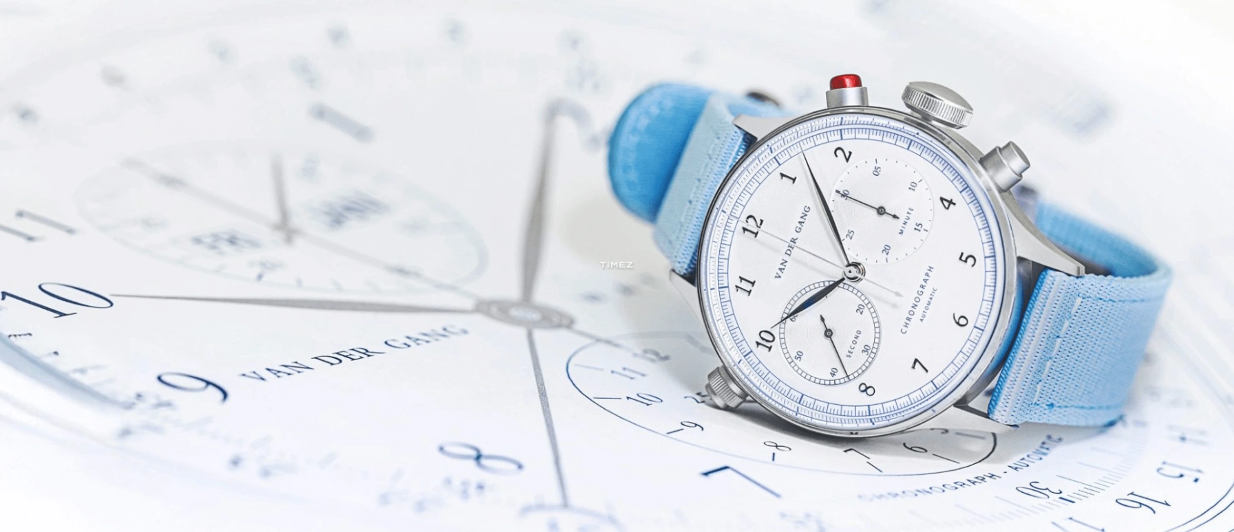 Van der Gang Watches,Chronograaf 41mm,41mm,Stainless Steel,White,Automatic,Chronograph,48hours,20019BW,20019BW-TRh-S