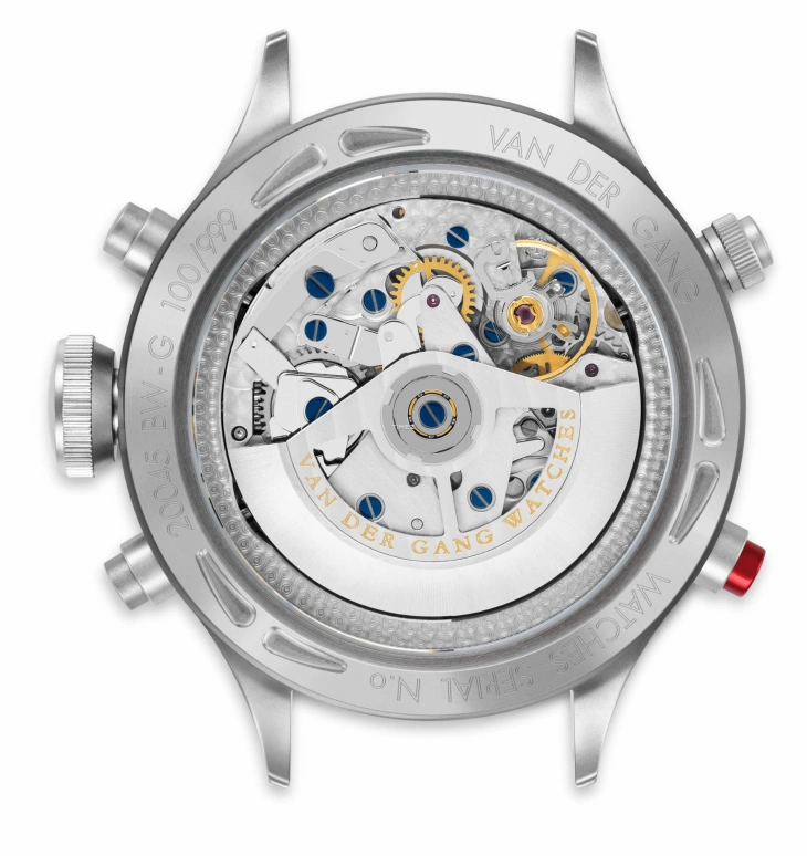 Van der Gang Watches,Vlieger 41mm,41mm,Stainless Steel,White,Automatic,Chronograph,Day,Dule Time,GMT,42hours,Sapphire,Crystal Glass,20045BW,20045BW-G