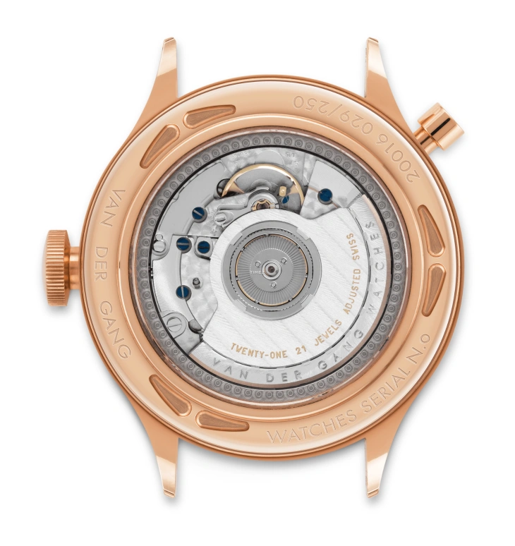 Van der Gang Watches,Gents 41mm,41mm,Rose Gold,White,Automatic,Day,Power Reserve Indicator,Dule Time,20016D