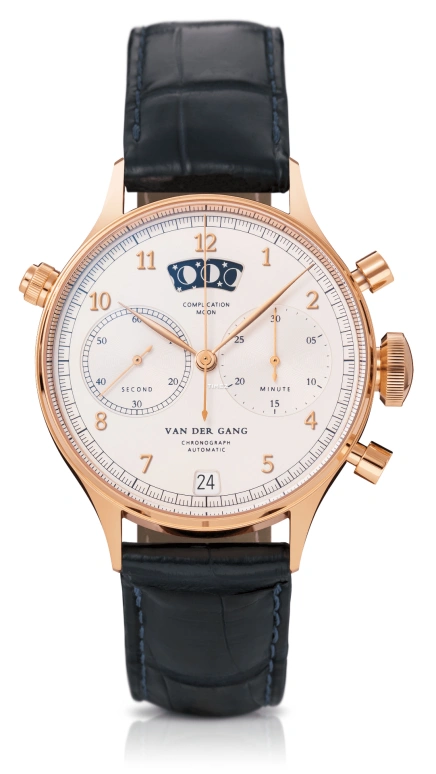 Van der Gang Watches,Gents 41mm,41mm,Rose Gold,Silver,Automatic,Chronograph,Moonphase,Day,20024