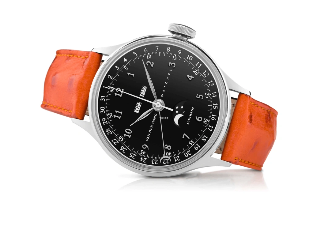 Van der Gang Watches,Ladies 34mm,34mm,Stainless Steel,Black,Automatic,Moonphase,Month,Date,Day,42hours,Sapphire,20007M