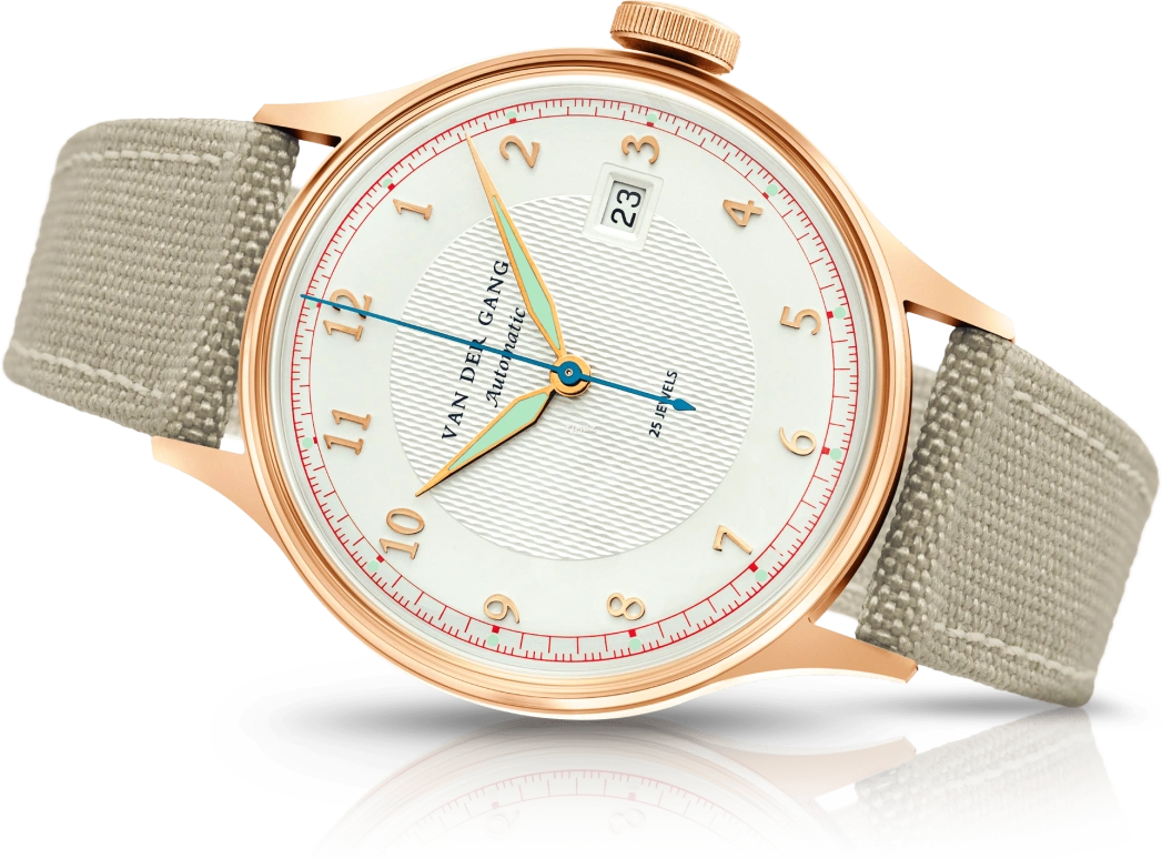 Van der Gang Watches,20053 38mm,38mm,Rose Gold,White,Automatic,Day,40hours,20053GWT Rg