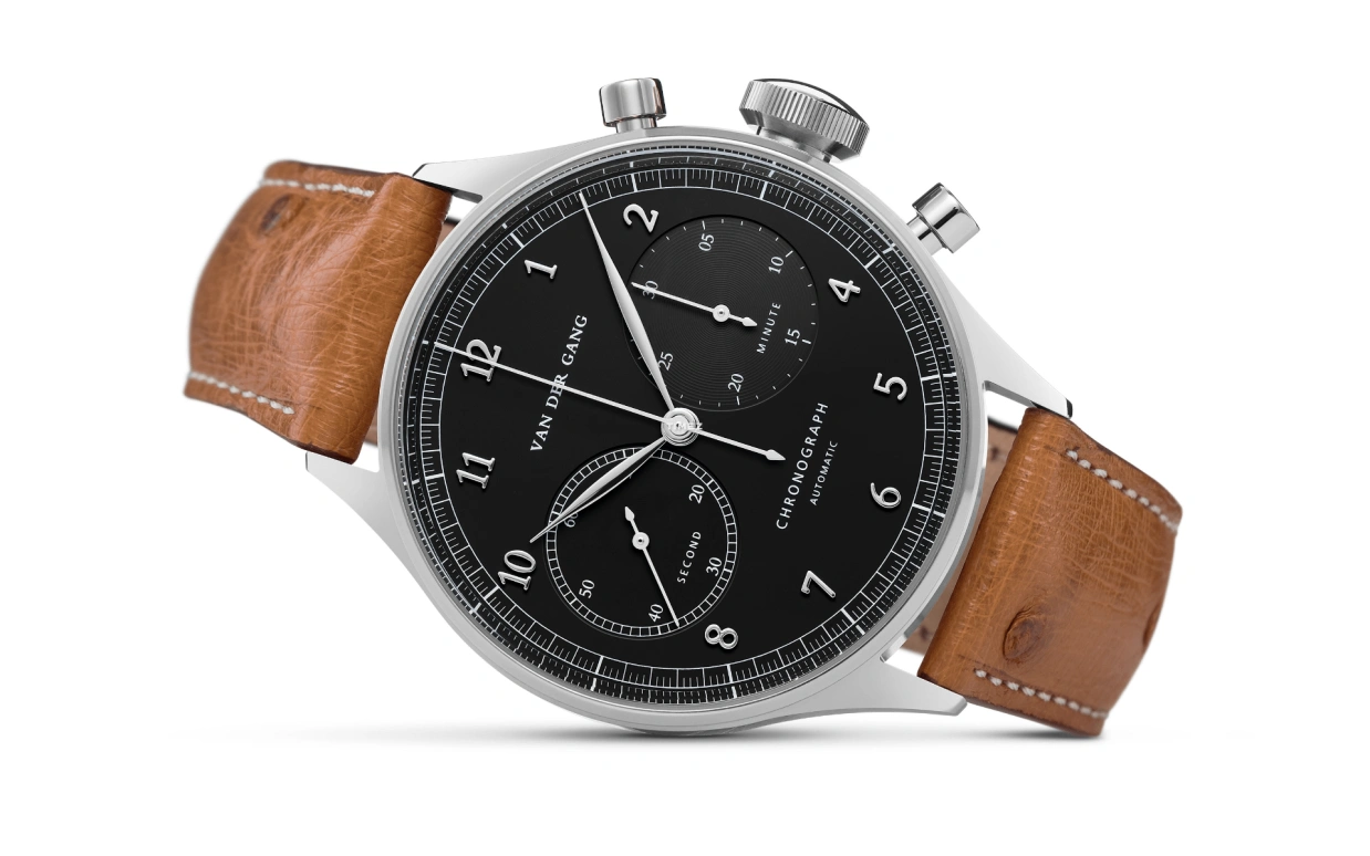 Van der Gang Watches,Chronograaf 41mm,41mm,Stainless Steel,Black,Automatic,Chronograph,48hours,20021ZD