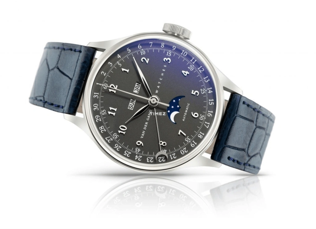 Van der Gang Watches,Ladies 34mm,34mm,Stainless Steel,Grey,Automatic,Moonphase,Month,Date,Day,40hours,Sapphire,2000678M,2000678M-T