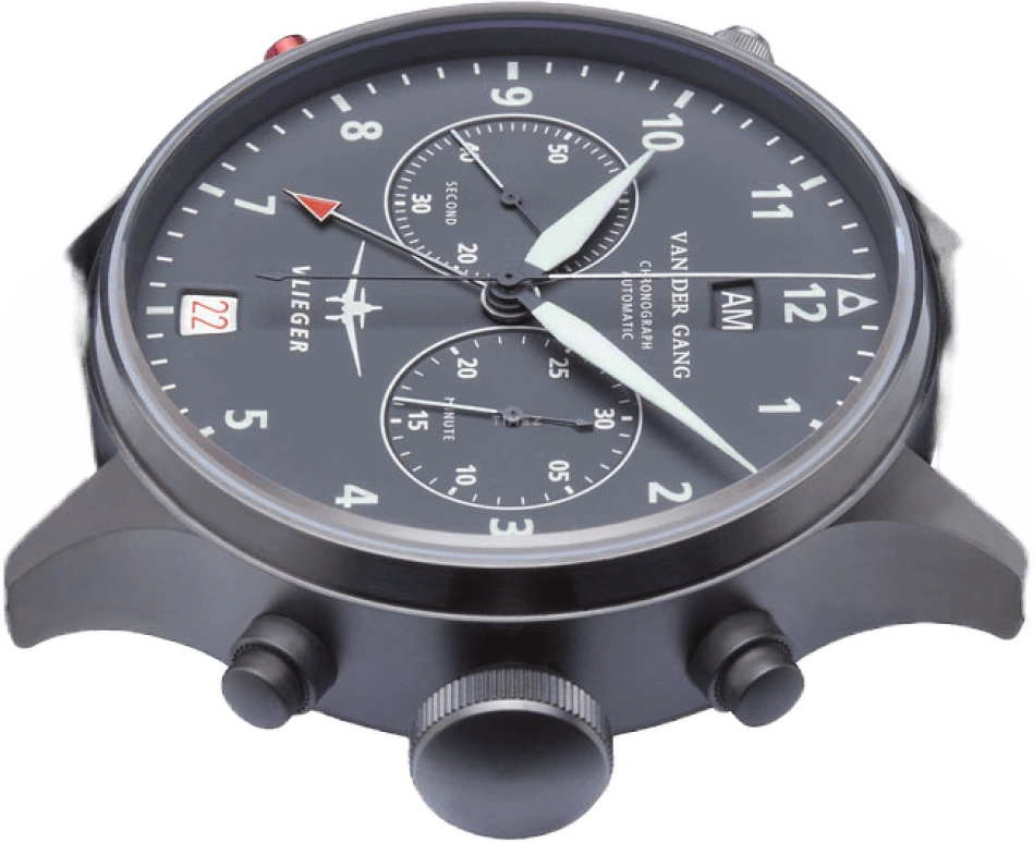 Van der Gang Watches,Gents 44mm,44mm,Stainless Steel,Grey,Automatic,Chronograph,Day,Day / Night Indication,20044Z