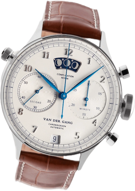 Van der Gang Watches,Gents 41mm,41mm,Stainless Steel,Silver,Automatic,Chronograph,Day,20020