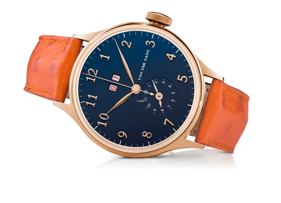 Van der Gang Watches,Classic GMT 41mm,41mm,Rose Gold,Blue,Automatic,Dule Time,Big Date,20049