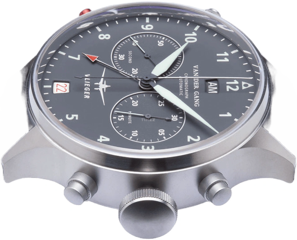 Van der Gang Watches,Gents 44mm,44mm,Stainless Steel,Grey,Automatic,Chronograph,Day,Day / Night Indication,20044B