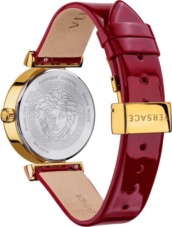 VERSACE,Women 34mm,34mm,Stainless Steel,Wine Red,Quartz,Sapphire,Round,VELW00320