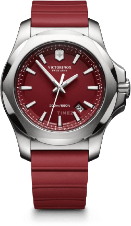 Victorinox,I.N.O.X. 43mm,43mm,Stainless Steel,Red,Quartz,Day,Sapphire,241719