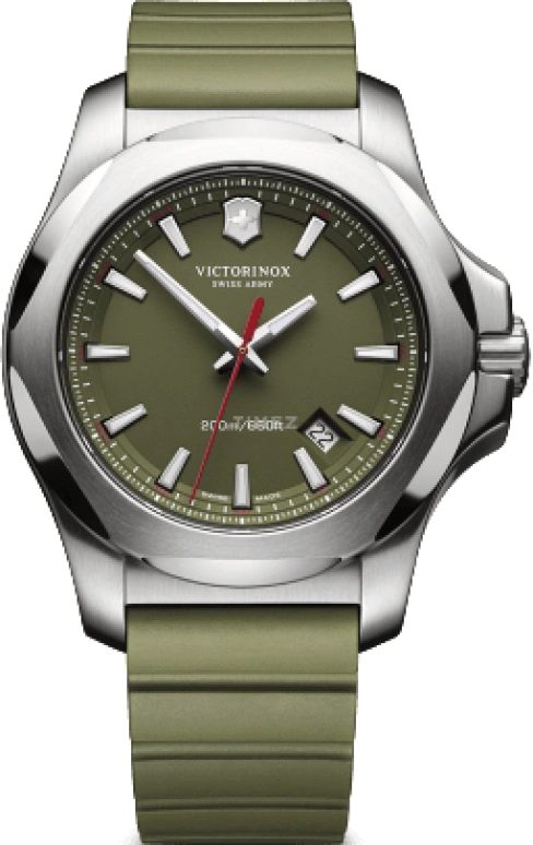 Victorinox,I.N.O.X. 43mm,43mm,Stainless Steel,Green,Quartz,Day,Sapphire,Crystal Glass,241683,241683.1
