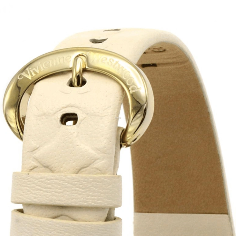 Vivienne Westwood,Other 32mm,32mm,Stainless Steel,Cream white,Quartz,Round,Gold,VV006WHWH
