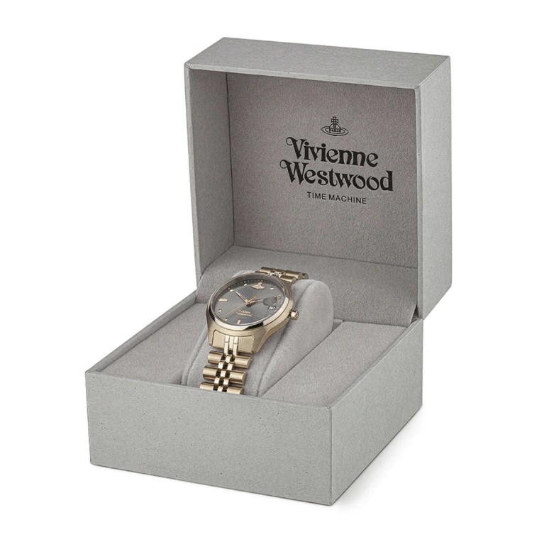 Vivienne Westwood,Other 37mm,37mm,Stainless Steel,Grey,Quartz,Day,Round,VV261GYGD