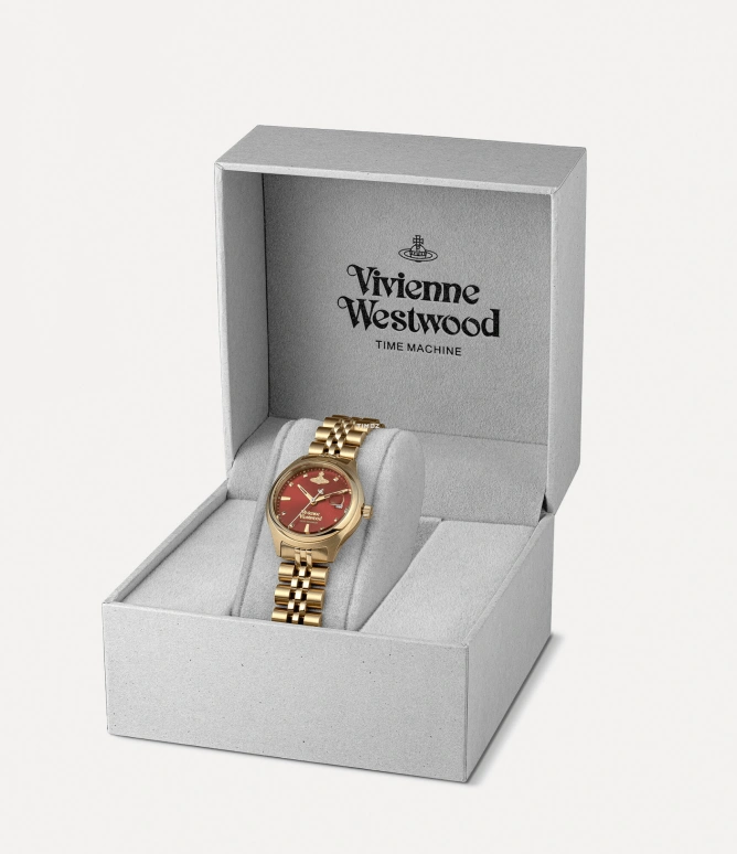 Vivienne Westwood,Other 29mm,29mm,Stainless Steel,Red,Quartz,Day,Hardlex,Glass,VV311RBGD