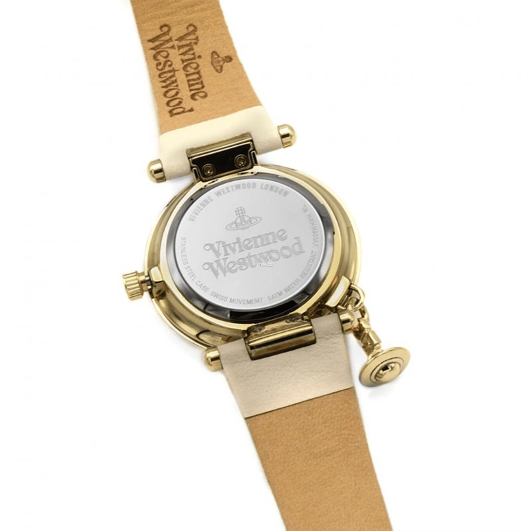 Vivienne Westwood,Other 32mm,32mm,Stainless Steel,Cream white,Quartz,Round,Gold,VV006WHWH