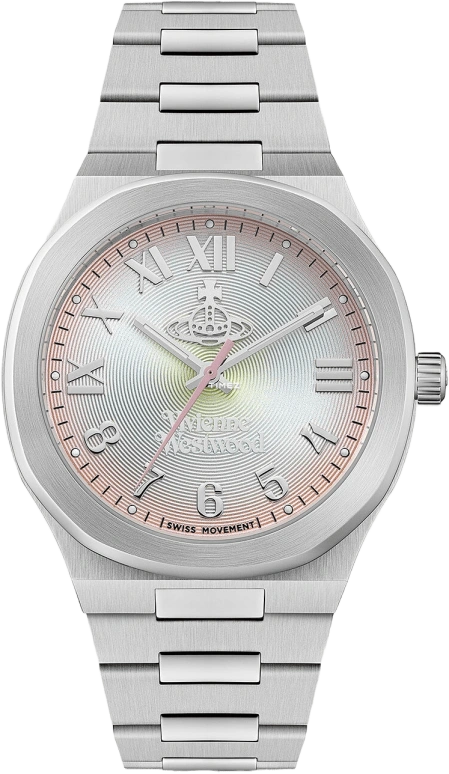 Vivienne Westwood,Other 39mm,39mm,Stainless Steel,Silver,Pink,Gradient,Quartz,Hardlex,Glass,Round,VV318MTSL