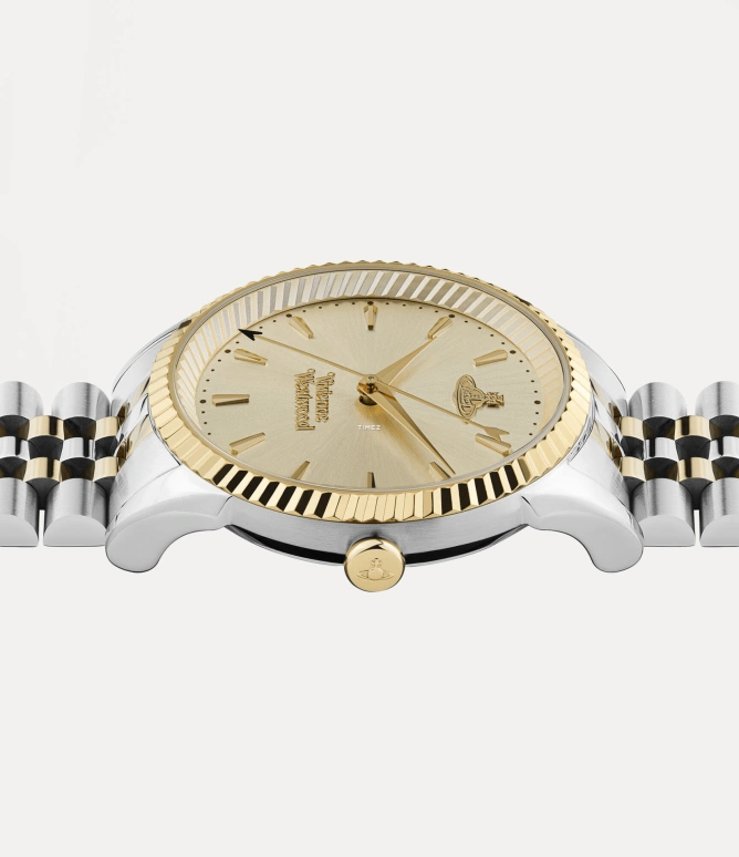 Vivienne Westwood,Other 38mm,38mm,Stainless Steel,Champagne,Quartz,Hardlex,Glass,Round,VV240CPSG