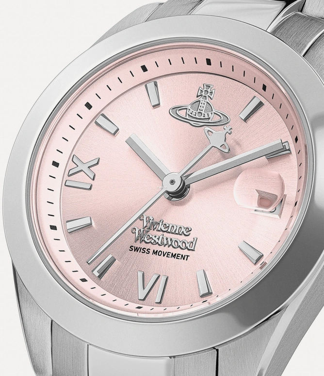 Vivienne Westwood,Other 29mm,29mm,Stainless Steel,Pink,Quartz,Day,Hardlex,Glass,VV292PKSL