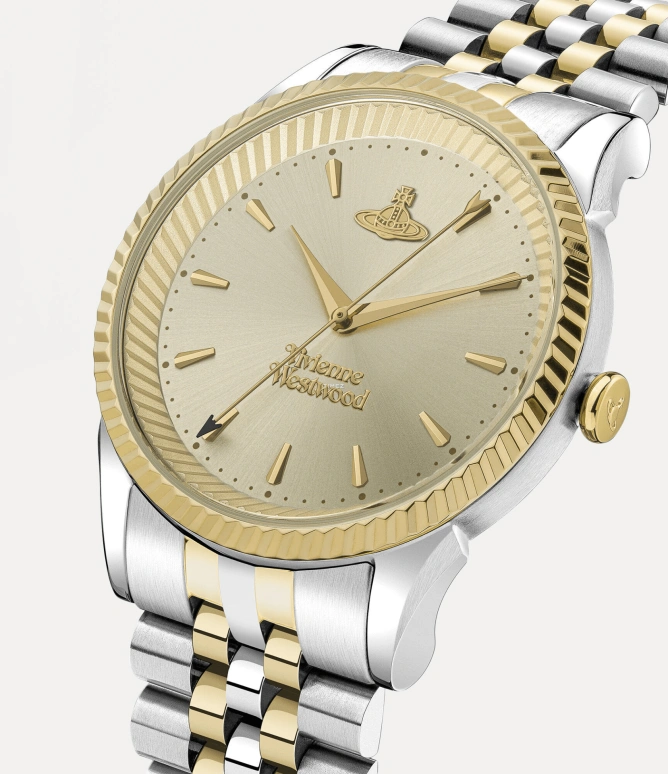 Vivienne Westwood,Other 38mm,38mm,Stainless Steel,Champagne,Quartz,Hardlex,Glass,Round,VV240CPSG