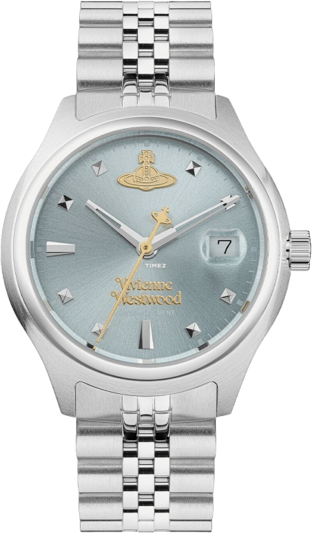 Vivienne Westwood,Other 29mm,29mm,Stainless Steel,Blue,Quartz,Day,Hardlex,Glass,VV311LBLSL