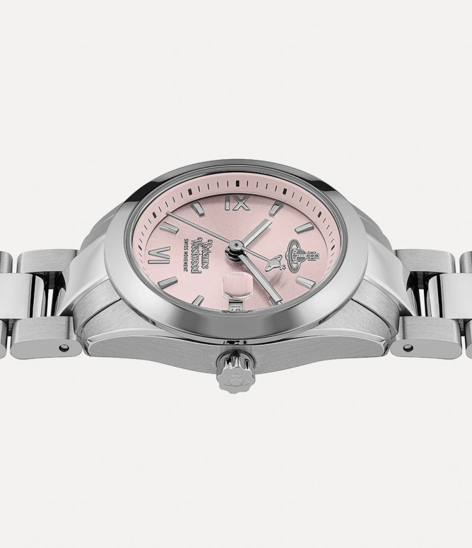 Vivienne Westwood,Other 29mm,29mm,Stainless Steel,Pink,Quartz,Day,Hardlex,Glass,VV292PKSL