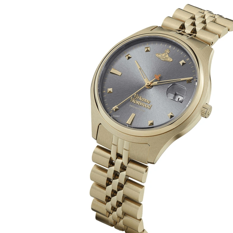 Vivienne Westwood,Other 37mm,37mm,Stainless Steel,Grey,Quartz,Day,Round,VV261GYGD