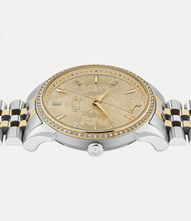 Vivienne Westwood,Other 38mm,38mm,Stainless Steel,Champagne,Quartz,Hardlex,Glass,Round,VV208CPSG