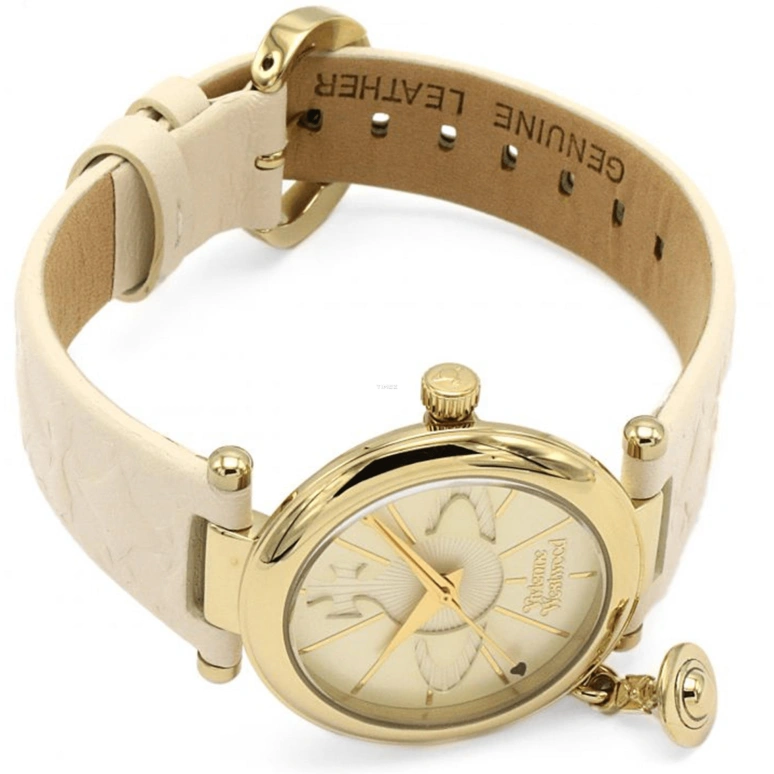 Vivienne Westwood,Other 32mm,32mm,Stainless Steel,Cream white,Quartz,Round,Gold,VV006WHWH