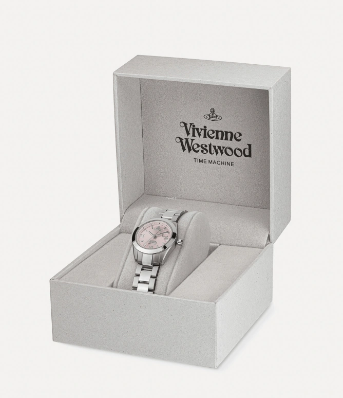 Vivienne Westwood,Other 29mm,29mm,Stainless Steel,Pink,Quartz,Day,Hardlex,Glass,VV292PKSL