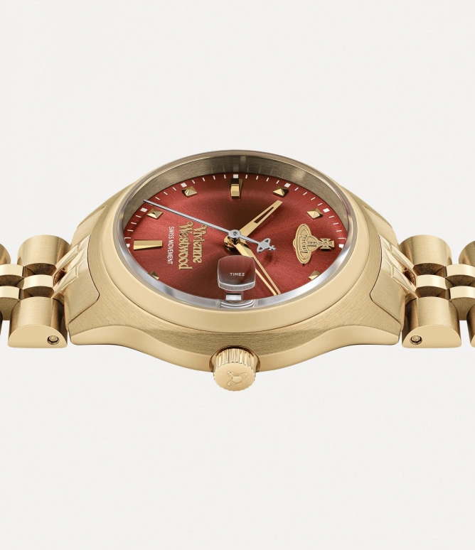 Vivienne Westwood,Other 29mm,29mm,Stainless Steel,Red,Quartz,Day,Hardlex,Glass,VV311RBGD