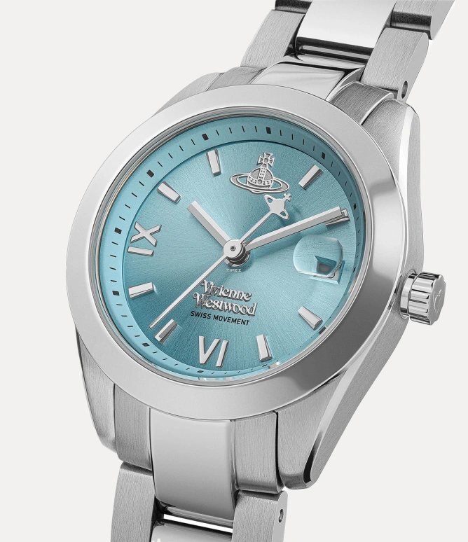 Vivienne Westwood,Other 29mm,29mm,Stainless Steel,Blue,Quartz,Day,Hardlex,Glass,VV292TQSL