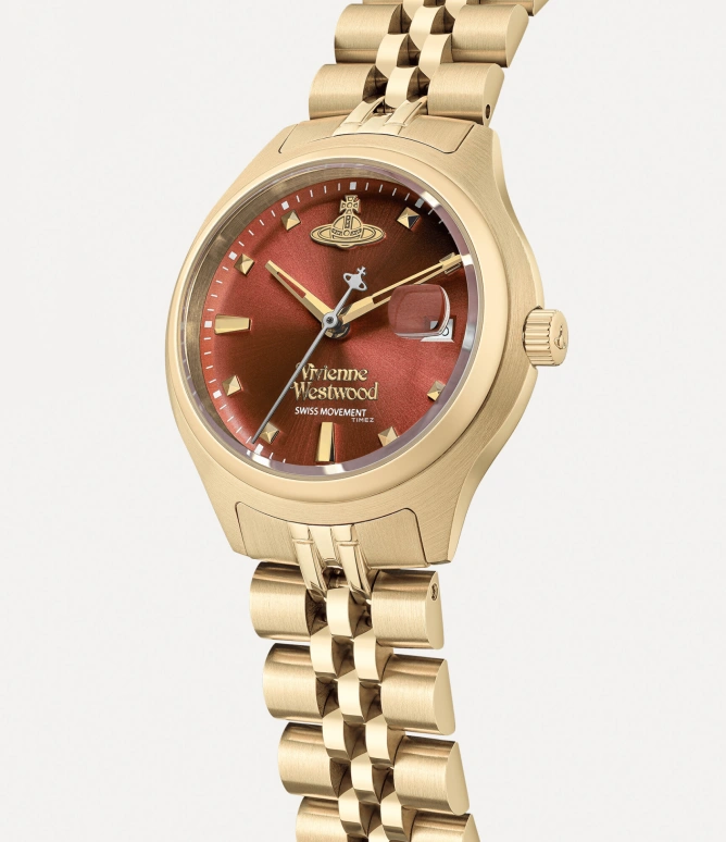 Vivienne Westwood,Other 29mm,29mm,Stainless Steel,Red,Quartz,Day,Hardlex,Glass,VV311RBGD