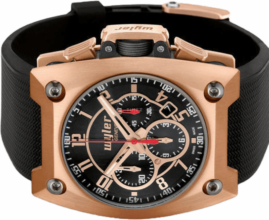Wyler Geneve,Code-R 43mm,43mm,Pink Gold,Black,Automatic,Chronograph,Date,100,100.2.00.BB1.RBA